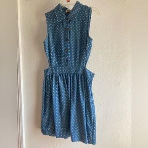 Light denim sundress w cutouts
